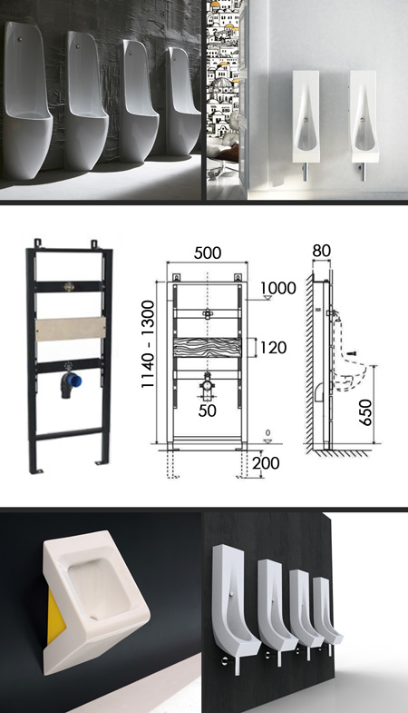 Urinal Toilet Mounting Frame (53K)