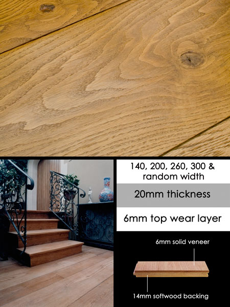 Distressed Edge Oak Engineered Wood Flooring (93X)