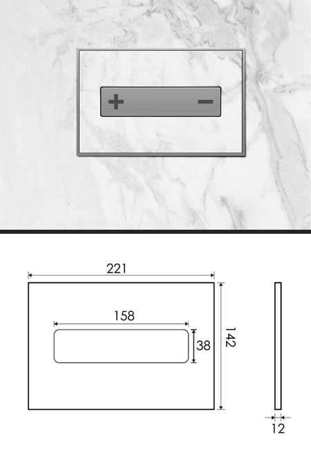 Toilet Flush Plate for Wall Tiles (54M)