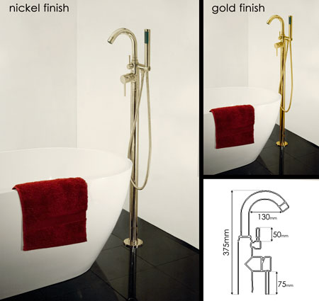Nickel Freestanding Bath Tap (48L)