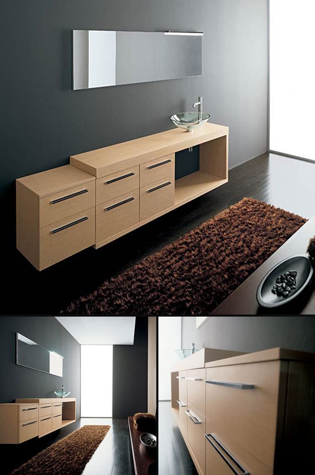 Line Modular Oak Bathroom Furniture (8A)