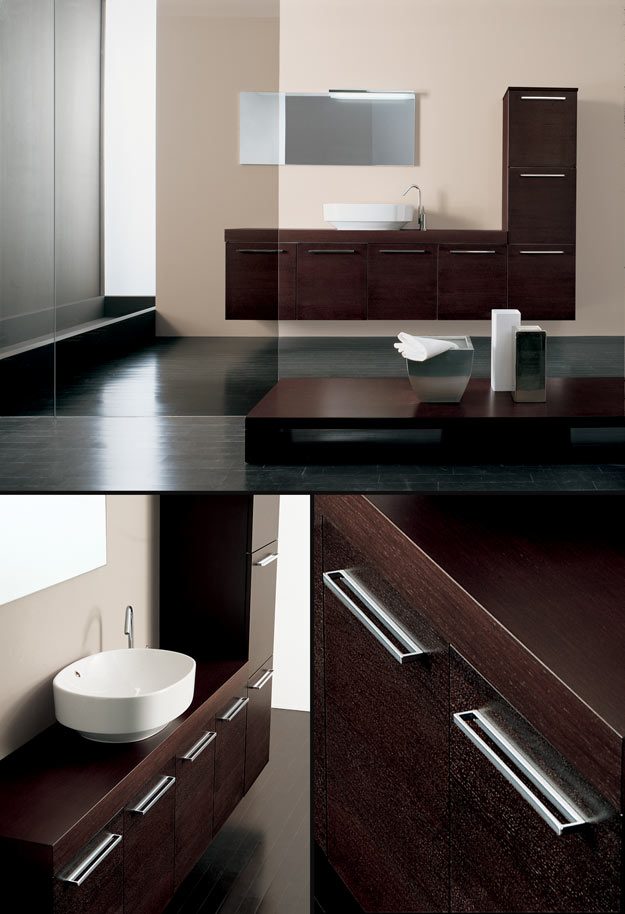 Line Wenge Wall Hung Bathroom Cabinet (8E)