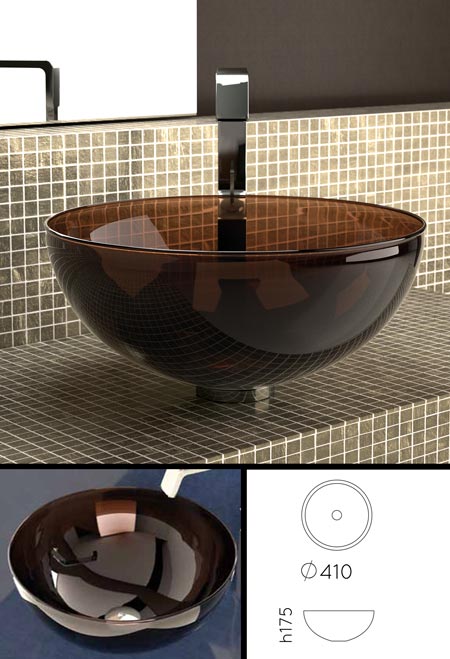 Ochre Tinted Glass Sink (65G)