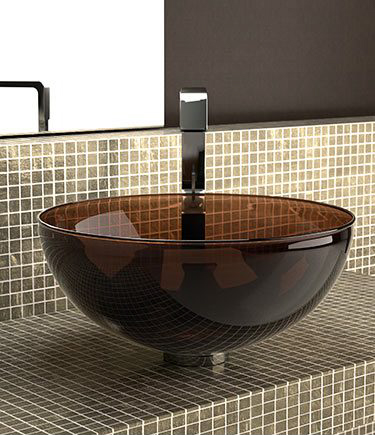 Ochre Tinted Glass Sink (65G)