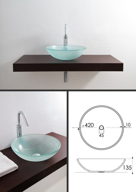 Frosted Glass Wash Basin (65D)