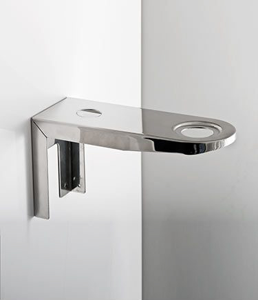 Glass Basin Wall Bracket with Tap Hole (65V)