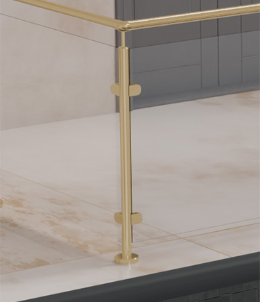 Gold Glass Balustrade Corner Post (2CG)