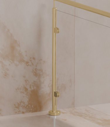 Gold Glass Balustrade End Post (2AG)