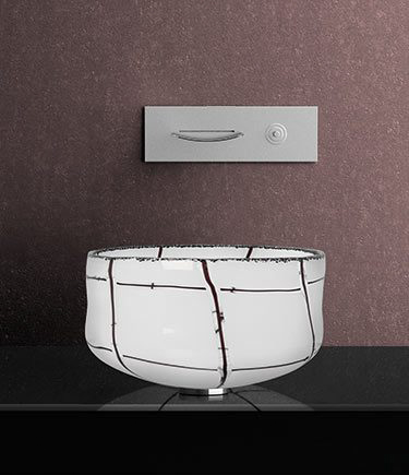 Luxury White Glass Basin (65E)