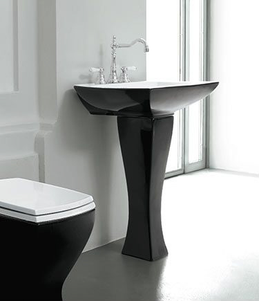 Lulu Black Sink with Pedestal (13A)