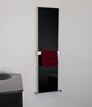 Black Mirage Glass Towel Radiator (59B)