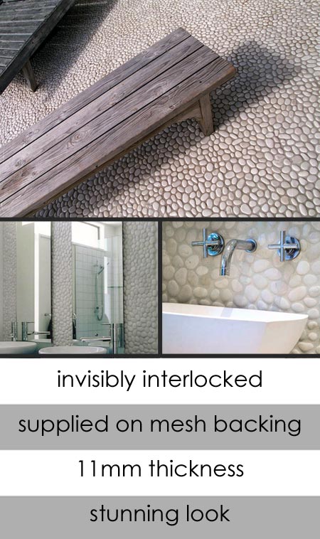 White Stone Pebbles for Floors and Walls (112J)