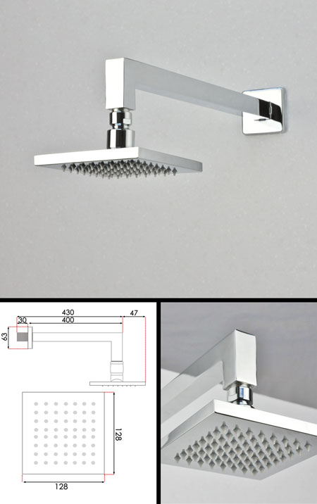 Mini Square Fixed Shower Head 128mm (77J)