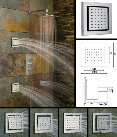 Large Square Shower Body Jet (80F)