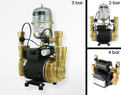 Negative Brass Twin Impeller Shower Pump (83D)