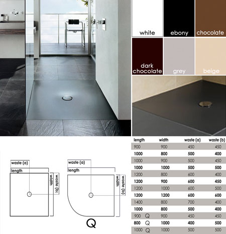 Ebony Shower Tray in Colours (60S)