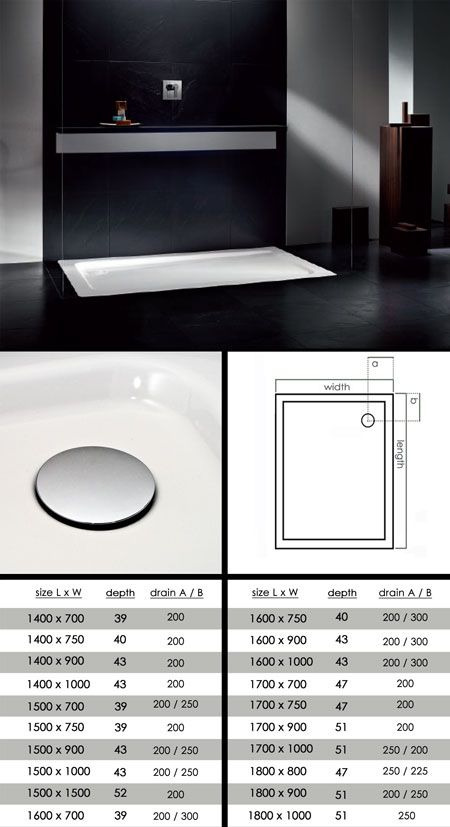 Big Skinny Large Low Level Shower Tray (60L)