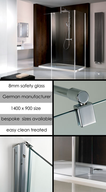 Geneva Walk In Shower Enclosure in 8mm Glass (68D)