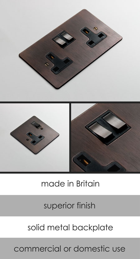 Dark Bronze Electrical Plug Socket (126B)