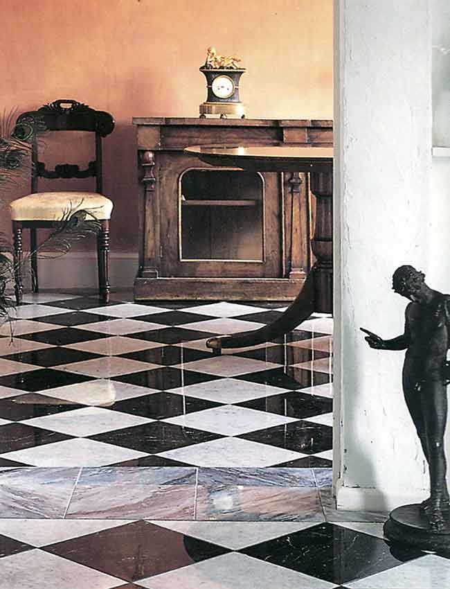 White Marble Chequeboard Flooring Tiles, Marble Bathroom Floor Tiles Uk