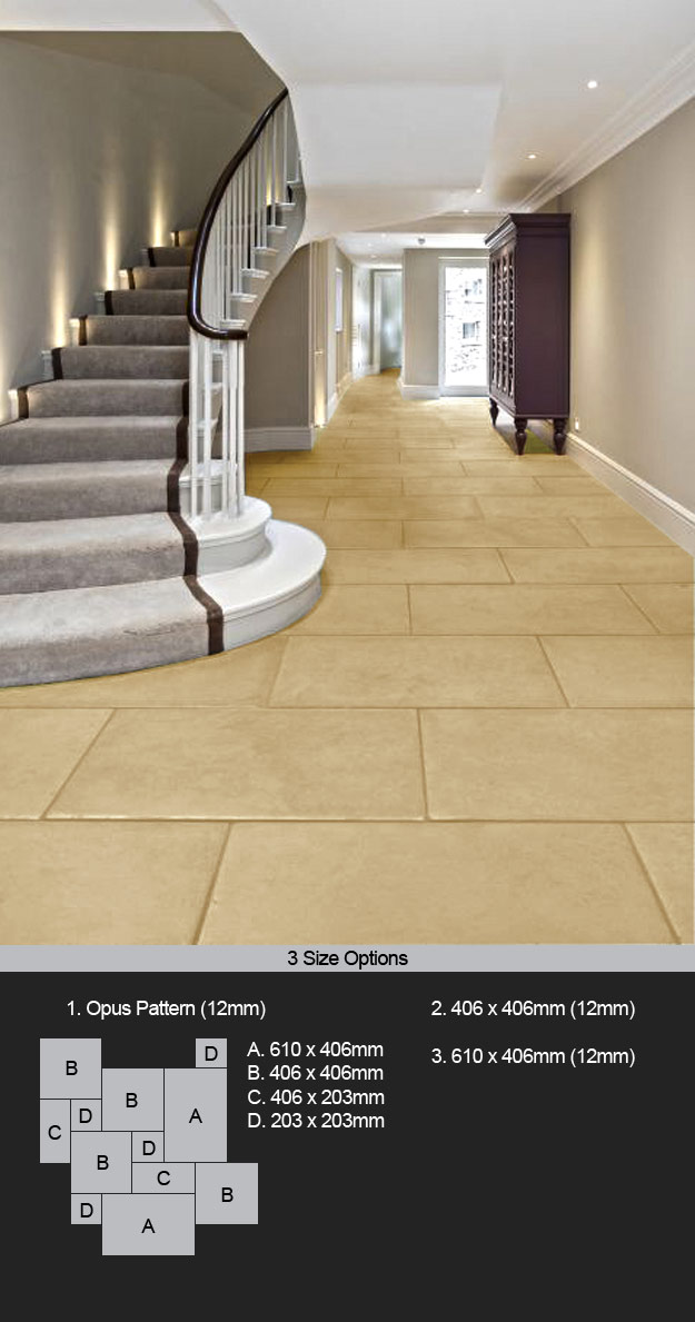 Distressed Old English Cream Limestone Flooring (95O)