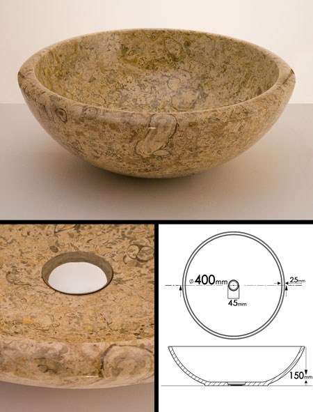 Fossil Stone Basin (66G)