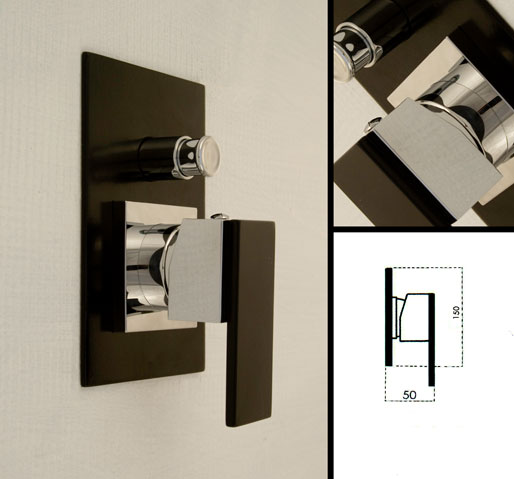 Ebony Black Shower Valve with Divertor (35J)