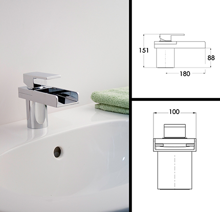 Waterfall Monobloc Bath Mixer Tap (46E)