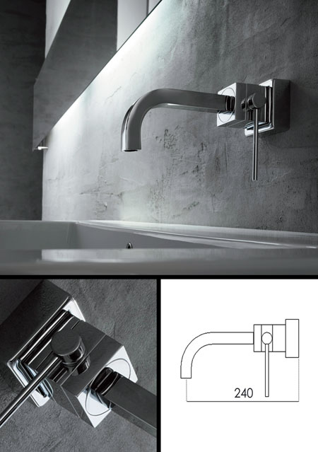 Cube Wall Mounted Basin Tap (40C)