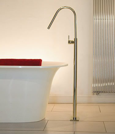 Nickel Freestanding Bath or Basin Filler Tap (48D)