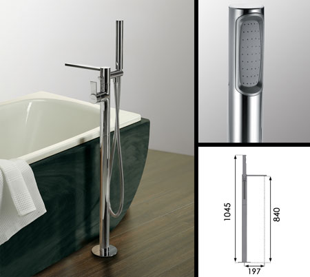 Loft Freestanding Bath Filler Tap with Shower (37H)