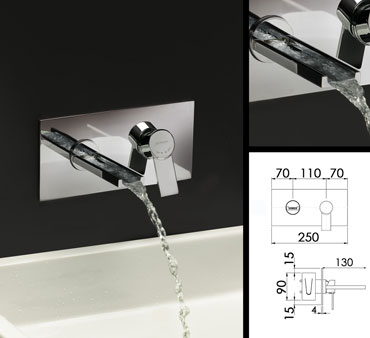 Loft Waterfall Wall Mounted Basin Tap (37G)