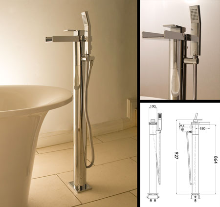 Waterfall Freestanding Bath Tap & Shower (46J)