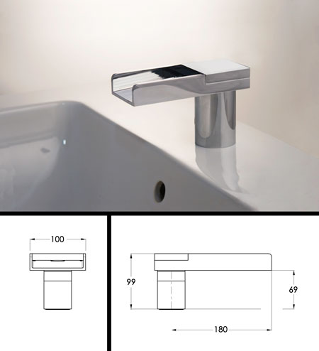 Waterfall Deck Mounted Bath Filler Spout (46F)