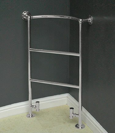 Corner Floor Mounted Heated Towel Rail (57M)