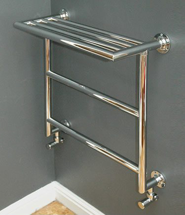 Wall Mounted Towel Radiator with Top Rack (57E)