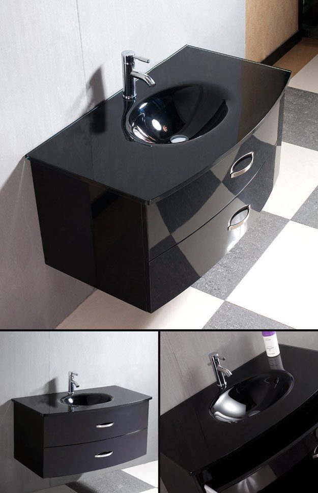 Easy Slider Basin Cabinet in Gloss Black or White (6A)