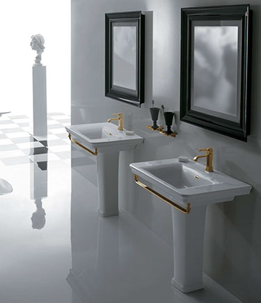 Art Deco Basin and Pedestal (18B)