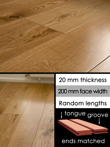 Wide Oak Flooring in Lacquer (92D)