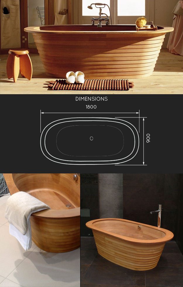 Wooden Boat Bath (26V)