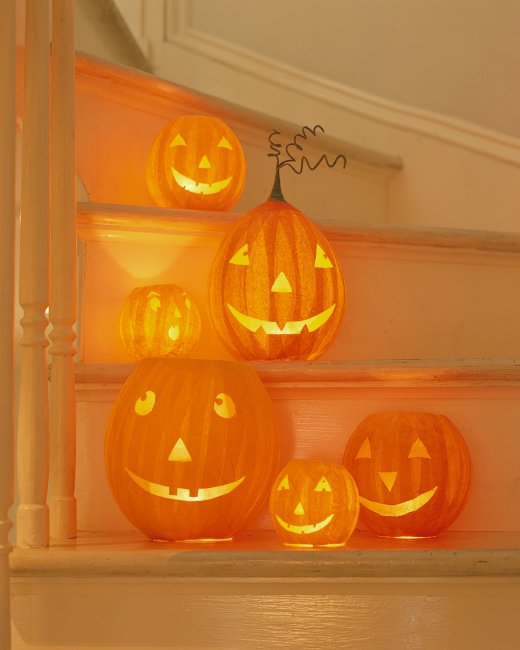 papier mache pumpkins