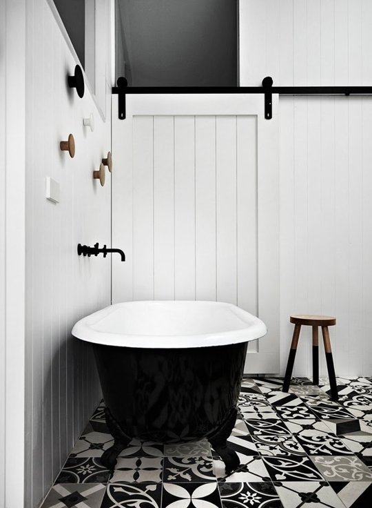 Black Roll Top Bath