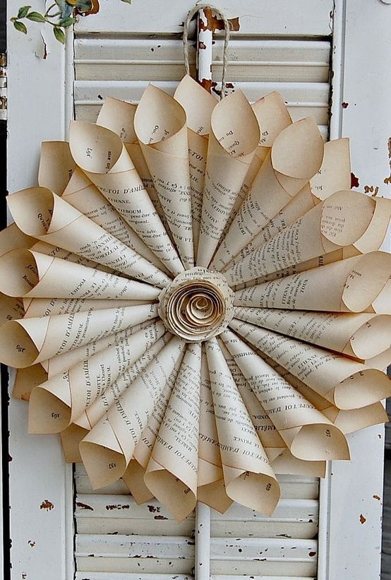 book-paper-wreath