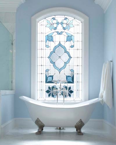 bathroom stained glass