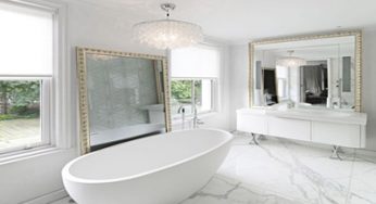 Modern bathroom designs featuring marble